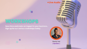 Live workshops flyer with microphone