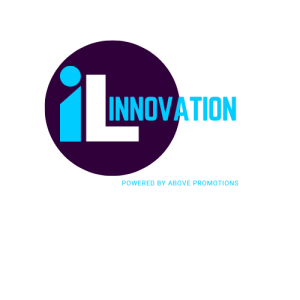 Logo with a dark circle containing a blue and white "iL" and the words "INNOVATION LAB Impact Studio"; text below reads "Powered by Above Promotions.