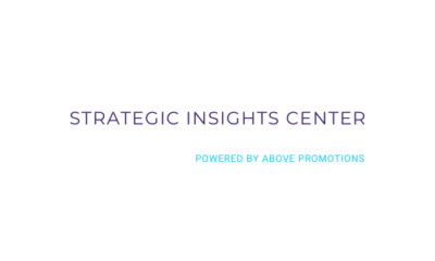 Logo of Strategic Insights Center, with the text "Powered by Above Promotions" beneath it, featured on a white background for the 2024 Main Page.