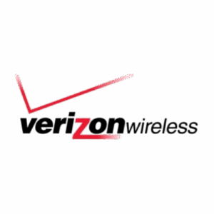 Verizon Wireless logo featuring a red checkmark above the company name, with "verizon" in bold black and red text and "wireless" in lighter black text, perfect for a digital marketing agency needing recognizable branding.